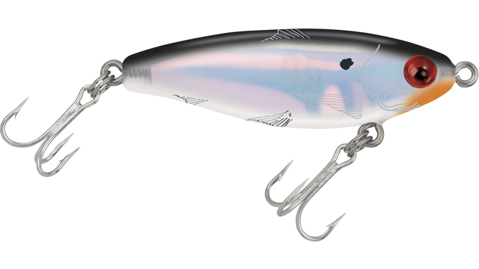 Mirrolure MirrOdine Mini Suspending Twitchbait, 2 1/4", 3/16 oz, 3-D Eyes, Black Back/White Belly/Silver, 14MR-21