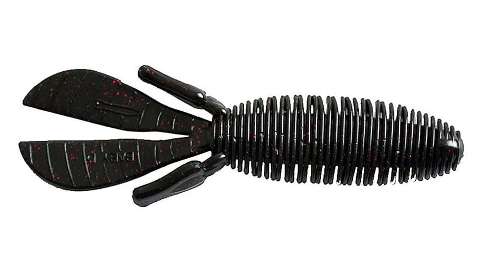 Missile Baits Baby D Bomb Soft Bait, 7, 3.65in, Black Red Flake, MBBD365-BLKR