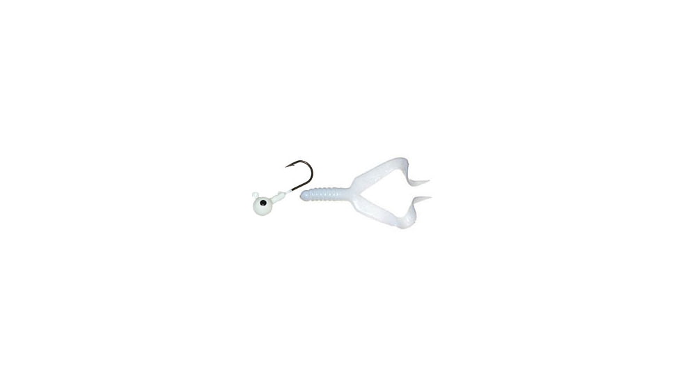 Mister Twister Double Tail Jig Combo, White, 1/4oz, 4in, 4/per Pack, DTR4-1