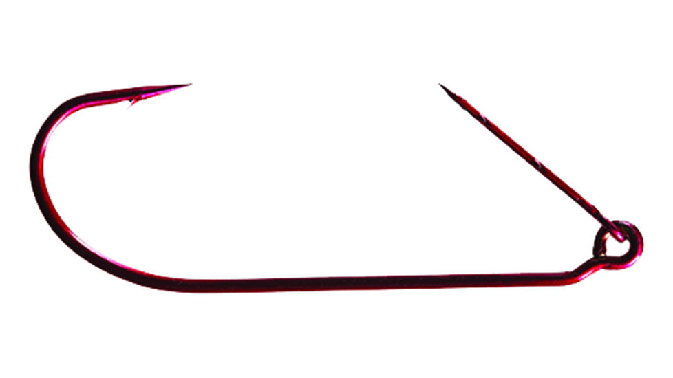Mister Twister Keeper Hook, Weedless, Worm, Red, Size 3/0, 7 per Pouch, RKH7-3/0