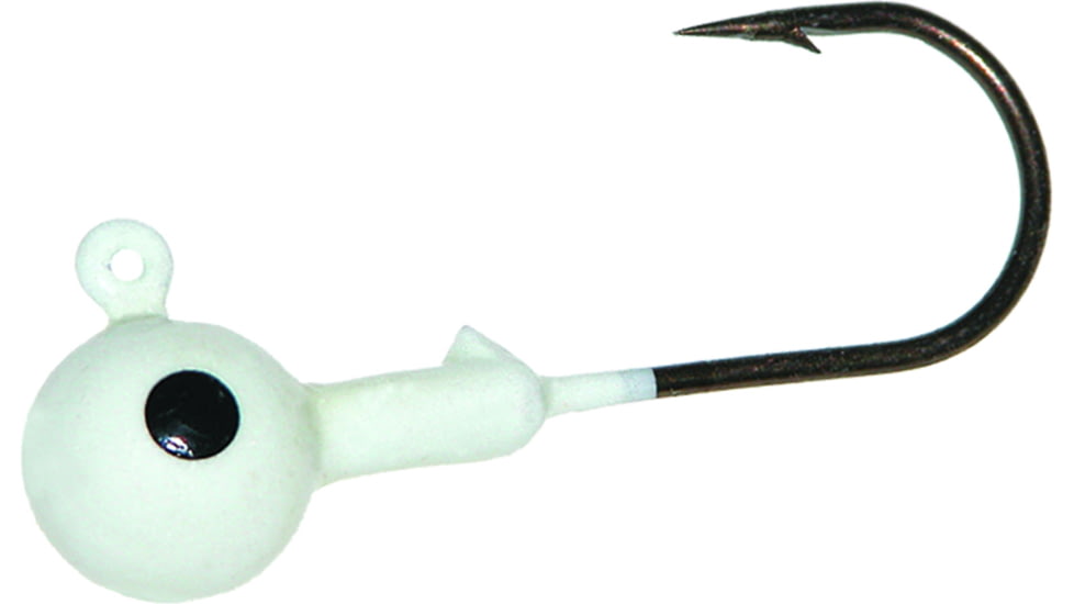 Mister Twister Round Jighead, 1/32 oz, Sz 6 Hook, White 5/Pack, RJH32-5-1