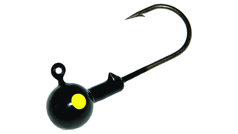 Mister Twister Round Jighead, 1/8 oz, Sz 1 Hook, Black 4/Pack, RJH18-4-3