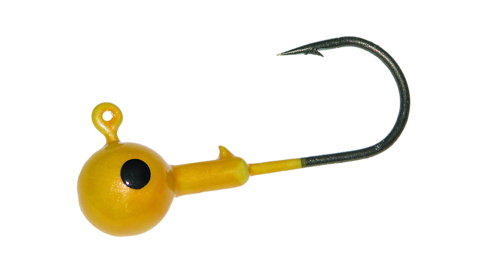 Mister Twister Round Jighead, 1/8 oz, Sz 1 Hook, Yellow 4/Pack, RJH18-4-2