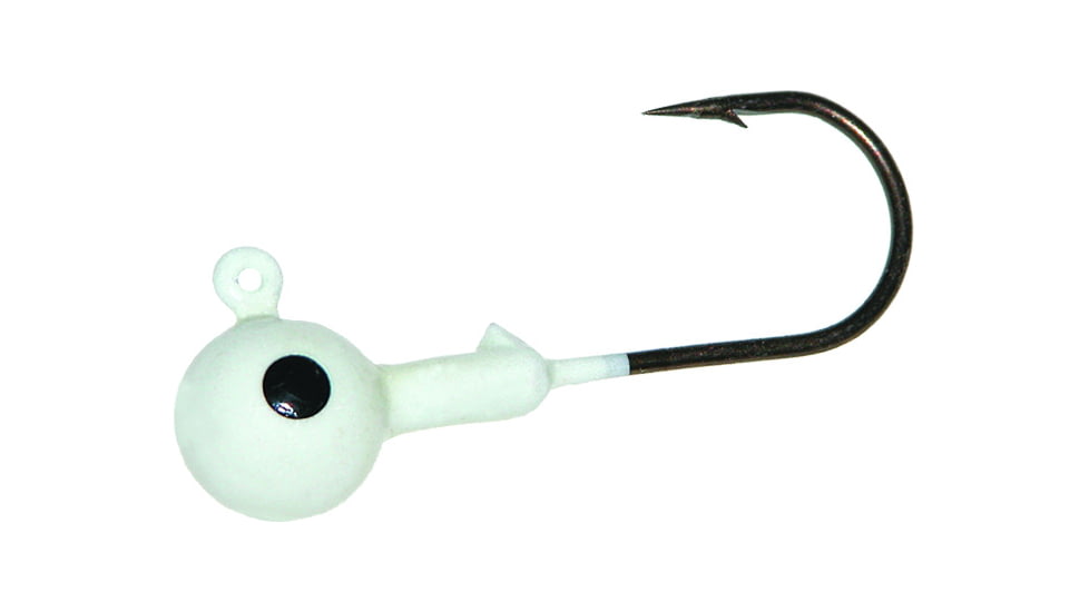 Mister Twister Round Jighead, 2/0 Hook, White, 1/4oz, 4/per Pack, RJH14-4-1