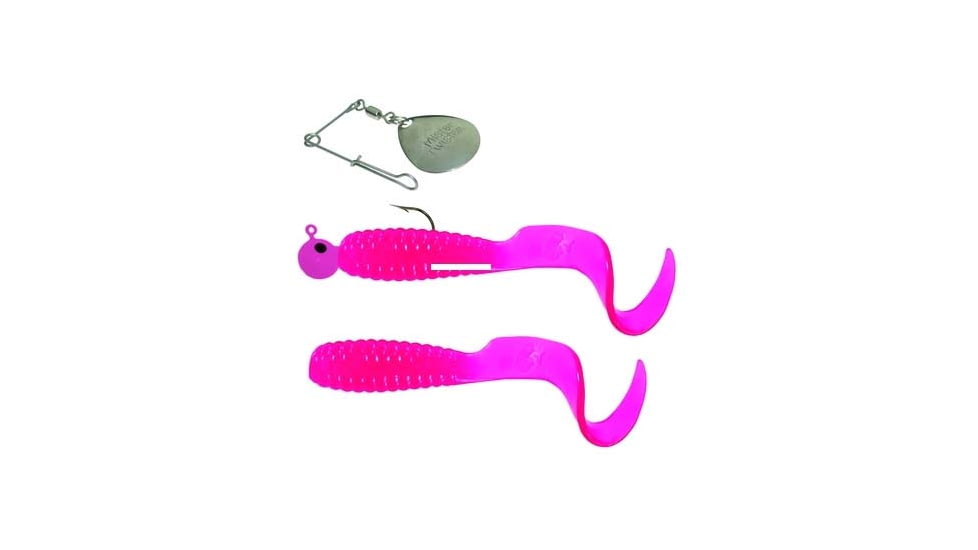Mister Twister Teenie Curly Tail Spin Combo, 2 Spinjig &amp; 3 Bodies, Pink, 2in, 1/16oz, 3 Pack, TTS2-6