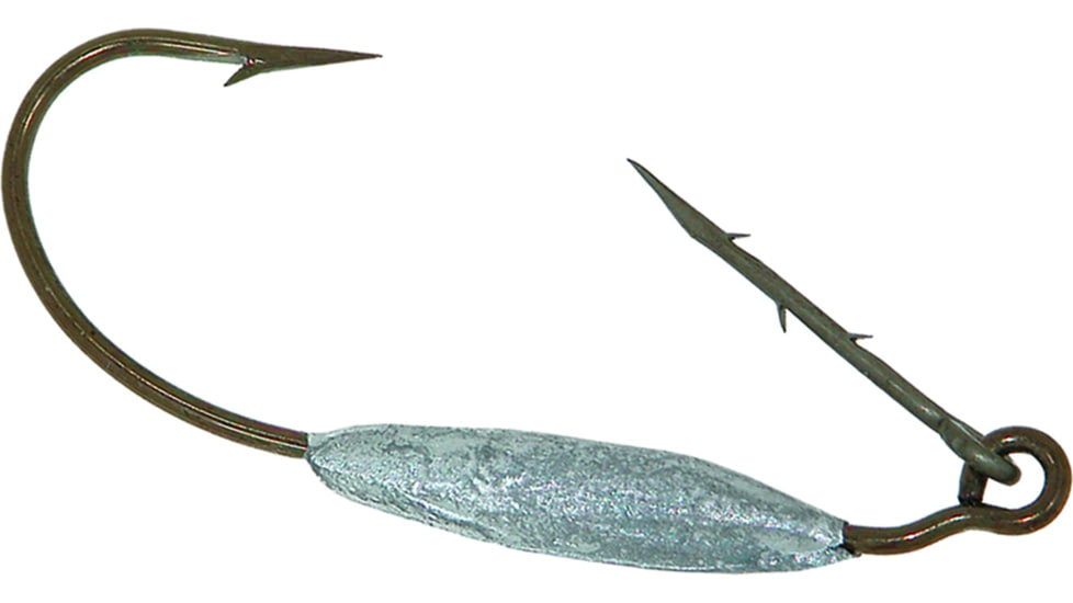Mister Twister Weighted Keeper Hook, Weedless, Worm, Bronze, Size 1/0, 4 per Pouch, WKH16-10