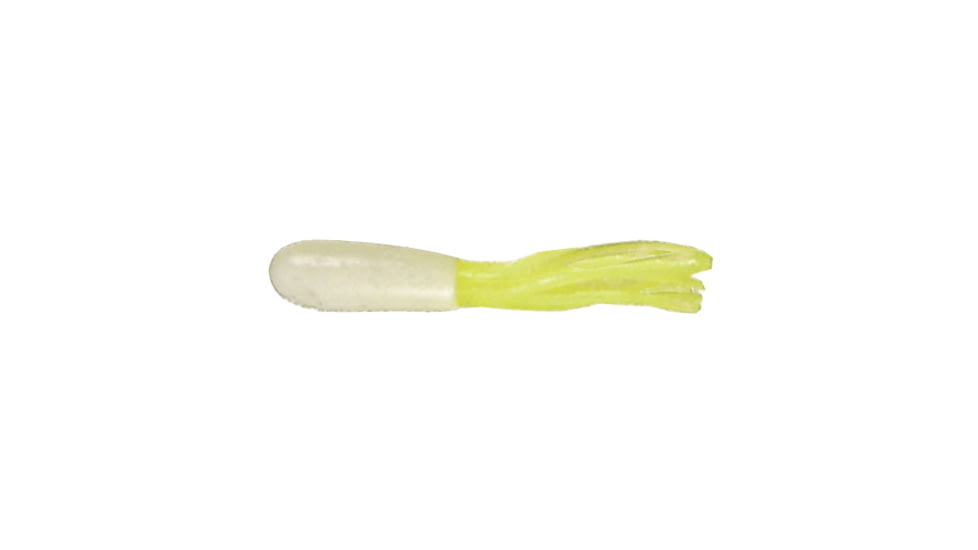 Mizmo Specs Crappie Tube, 1 1/2in, White/Chartreuse, 15/Pack, 11016