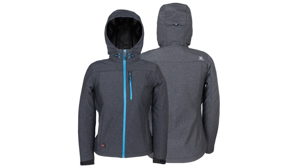 Mobile Warming 7.4V Heated Adventure Waterproof Jacket - Womens, Heather Gray, Extra Small, MWWJ10220120
