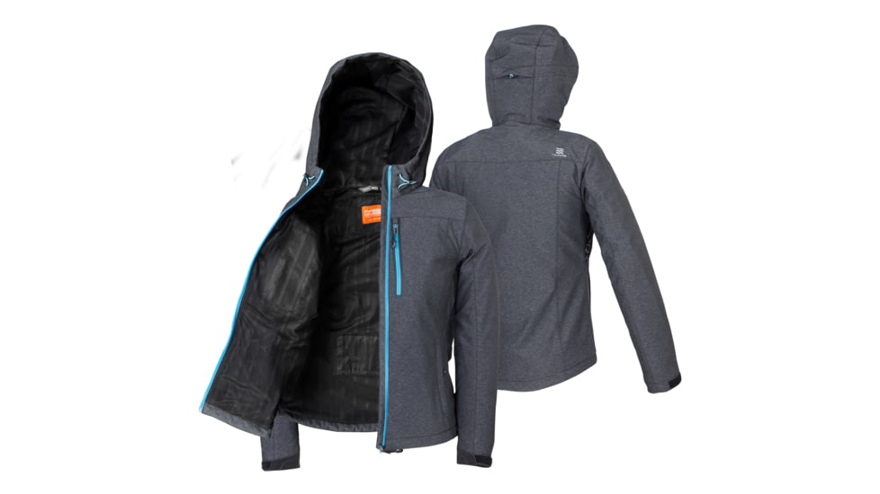 Mobile Warming 7.4V Heated Adventure Waterproof Jacket - Womens, Heather Gray, Extra Small, MWWJ10220120