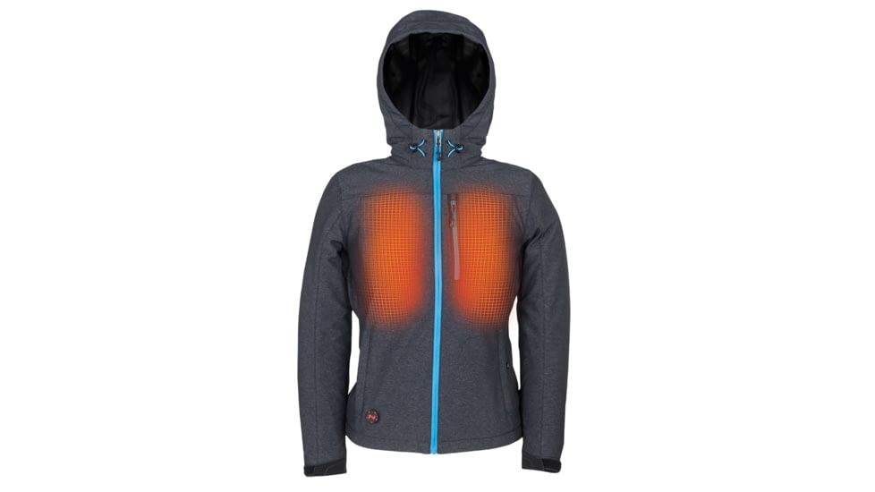 Mobile Warming 7.4V Heated Adventure Waterproof Jacket - Womens, Heather Gray, Extra Small, MWWJ10220120