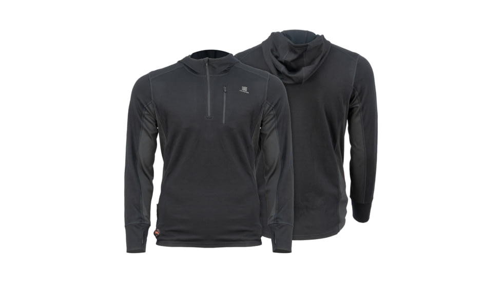 Mobile Warming 7.4V Heated Merino Baselayer Shirt - Mens, Black, Large, MWMT14010421