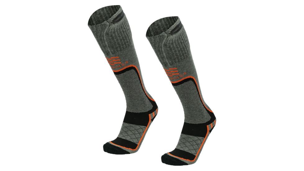 USED Mobile Warming Premium 2.0 Merino Heated Socks - Mens, Gray/Black, Large, MWMS07010521, EDEMO1