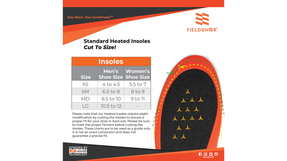 Mobile Warming Premium Bluetooth Heated Insoles, Black, Large, MWUS09010421