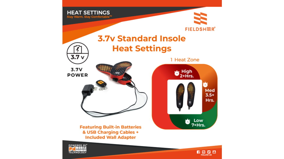 Mobile Warming Premium Bluetooth Heated Insoles, Black, Large, MWUS09010421