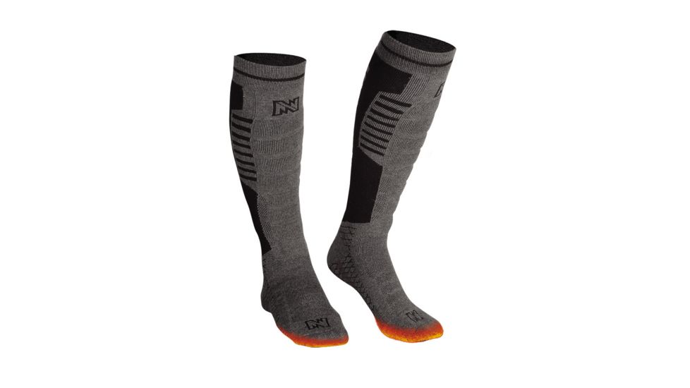 Mobile Warming Standard Socks, Grey/Black, Large, MW19A11-17-15