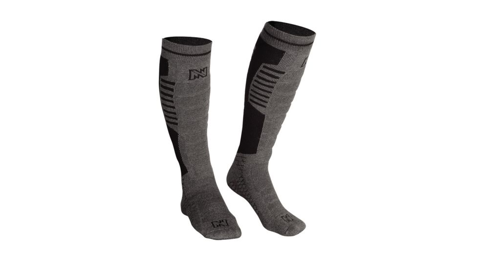 Mobile Warming Standard Socks, Grey/Black, Large, MW19A11-17-15