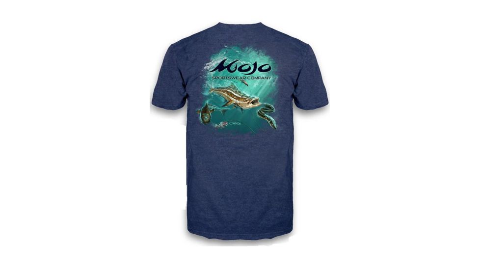 Mojo Sportswear Company Eel Assault Cobia Scene Short Sleeve Pocket T- Shirt - Mens, Nautical Navy, 2XL, NTCN - 2XL - MSCSST