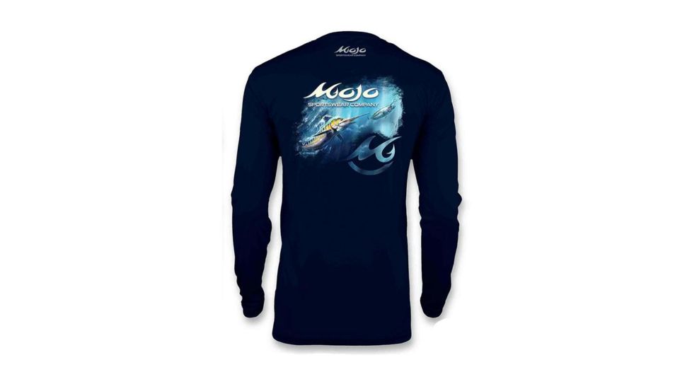 Mojo Sportswear Company Fins Up Tails Down Marlin Scene Wireman X - Mens, Nautical Navy, 2XL, NTCN - 2XL - FNTDMS WRMN X