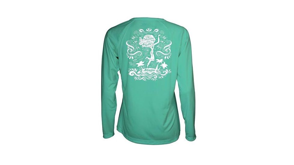 Mojo Sportswear Company Ladies Adventures V-Neck Shirt - Womens, Skiff Green, 2XL, SKGGR - 2XL - LAVNWRMN