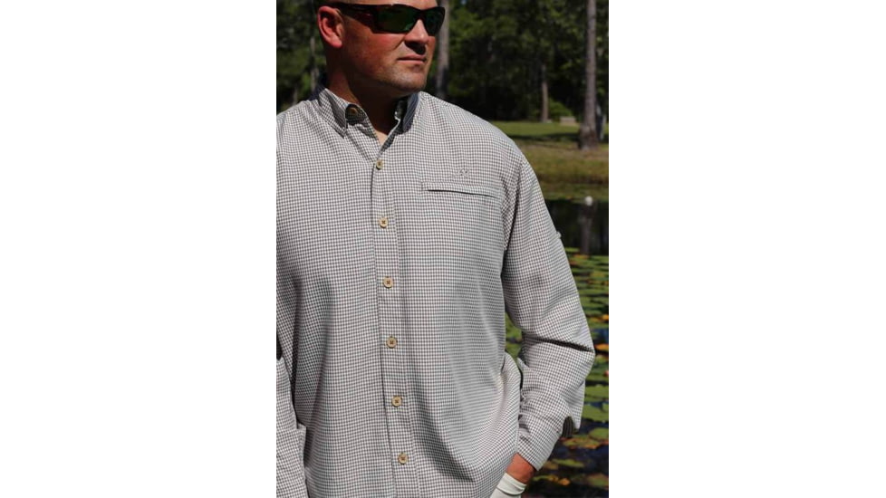 Mojo Sportswear Company Mr. Big Sport Check Performance Shirt Long Sleeve - Mens, Osprey, Medium, Osprey - M - MBSCPRFSHTLS