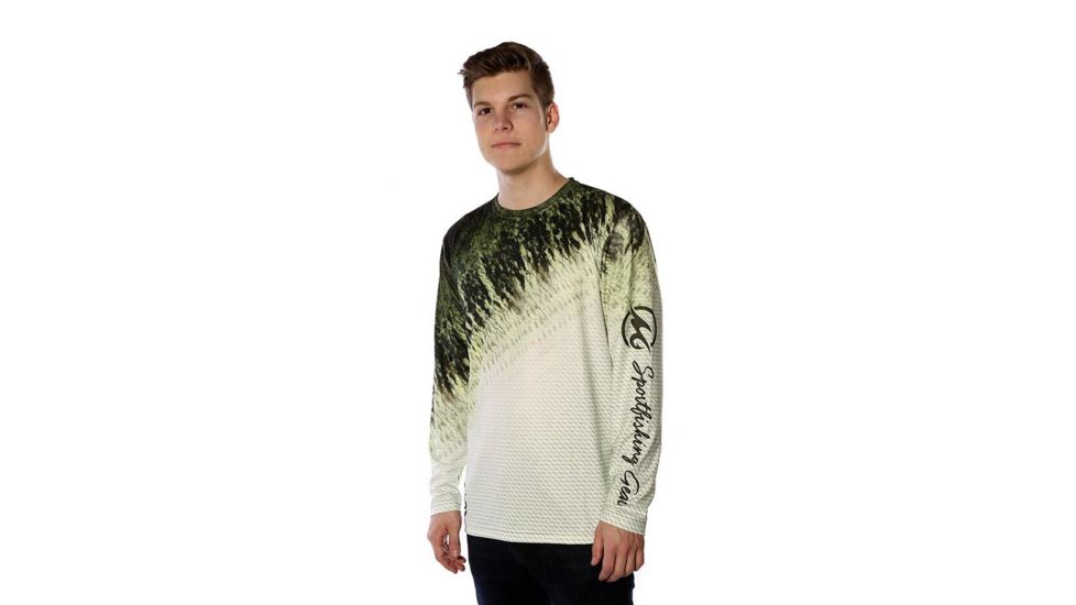 Mojo Sportswear Company Sublimated Wireman Bass Shirt - Mens, White, Large, White - L - SBWRMNMB