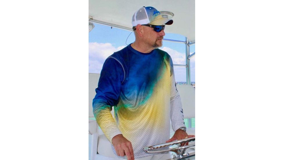 Mojo Sportswear Company Sublimated Wireman Tuna Shirt - Mens, White, Extra Large, White - XL - SWRMNMTN