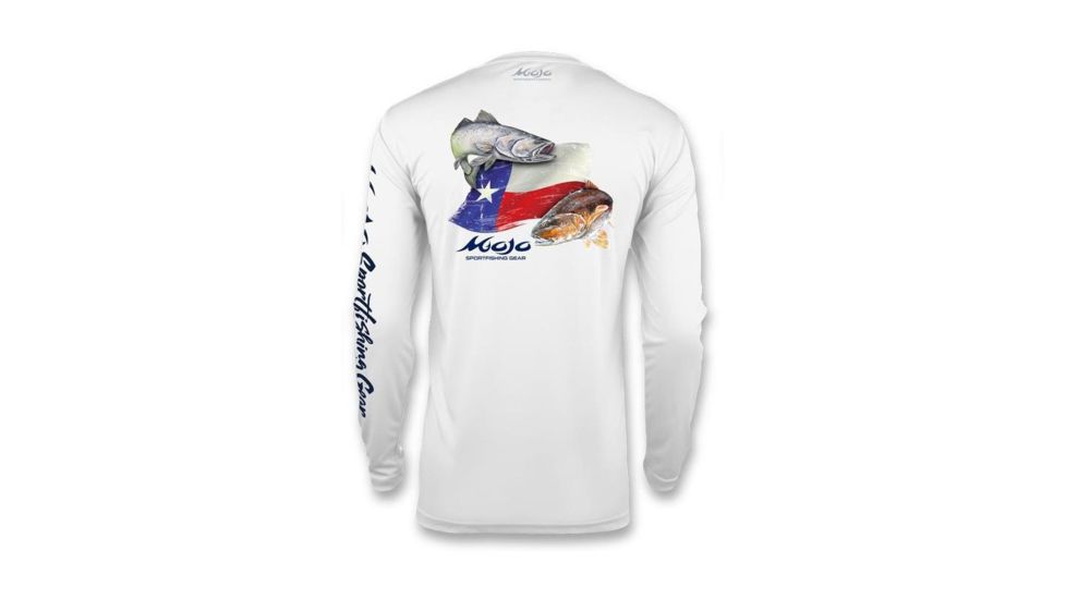 Mojo Sportswear Company Wireman X Redfish/Trout TX Flag - Mens, White Caps, Large White Caps - L - Mojo WRMN X Redfish/Trout TX Flag