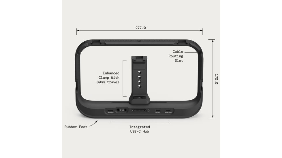 Moment Mobile Supercage w/Integrated USB-C Hub, Aluminum/Rubber, 107-154