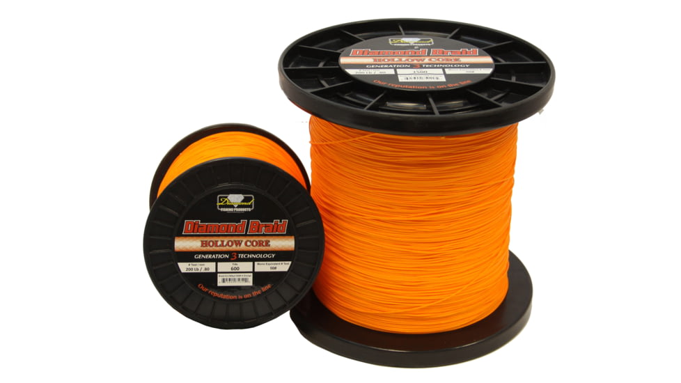 Momoi Diamond Braid Generation III Hollow Core 130lb 1500yd Orange, 75113