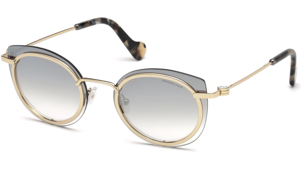 Moncler ML0017 Sunglasses - Shiny Rose Gold Frame Color, Smoke Mirror Lens Color