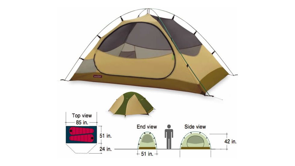 Mont Bell Thunder Dome 2 Tent - 2 Person, 3 Season