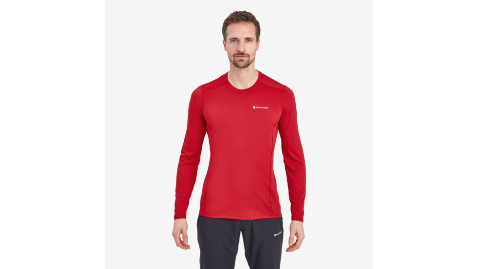 Montane Dart Lite Long Sleeve T-Shirt - Men, Extra Large, Acer Red, MDLLSACRX15