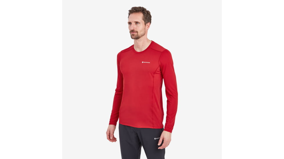 Montane Dart Lite Long Sleeve T-Shirt - Men, Extra Large, Acer Red, MDLLSACRX15