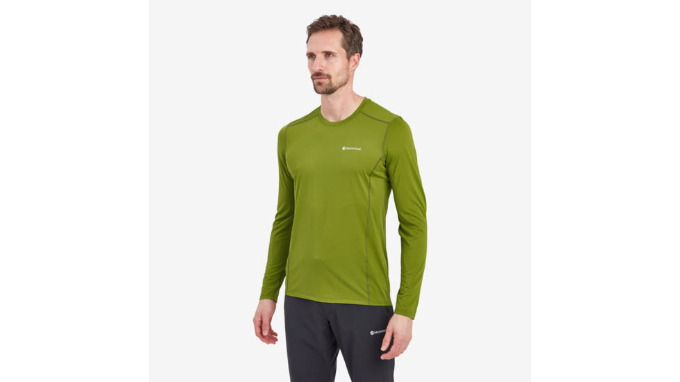 Montane Dart Lite Long Sleeve T-Shirt - Men, Small, Alder Green, MDLLSALGB15