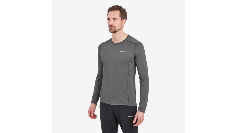 Montane Dart Lite Long Sleeve T-Shirt - Men, Medium, Slate, MDLLSSLAM15