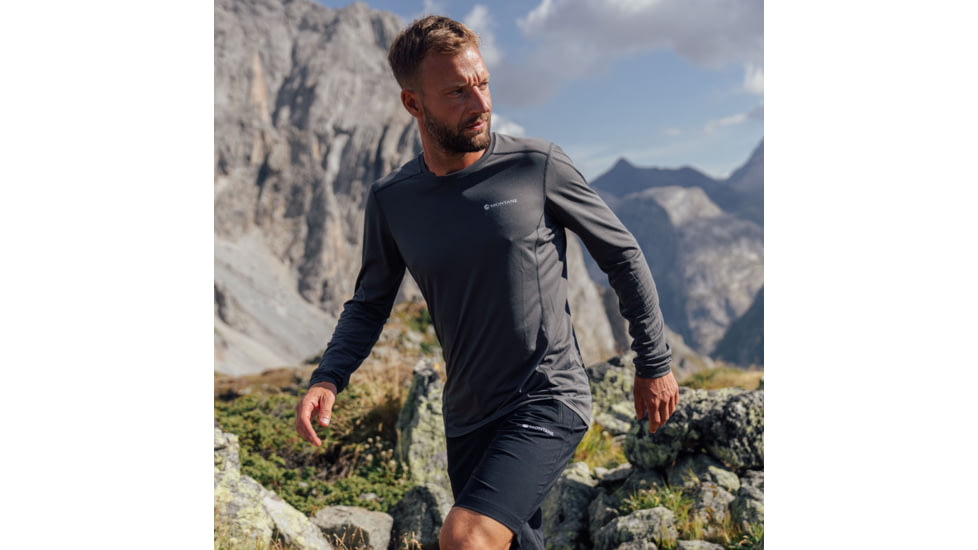 Montane Dart Lite Long Sleeve T-Shirt - Men, Medium, Slate, MDLLSSLAM15