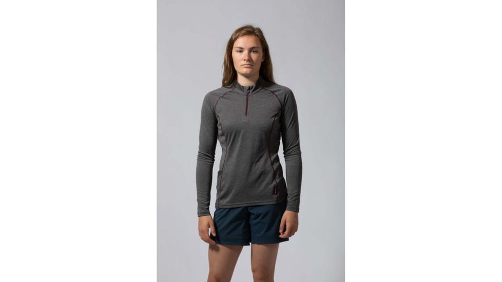 Montane Dart Zip-Neck - Womens, Nordic Grey, Extra Small, FDAZNNOGA09