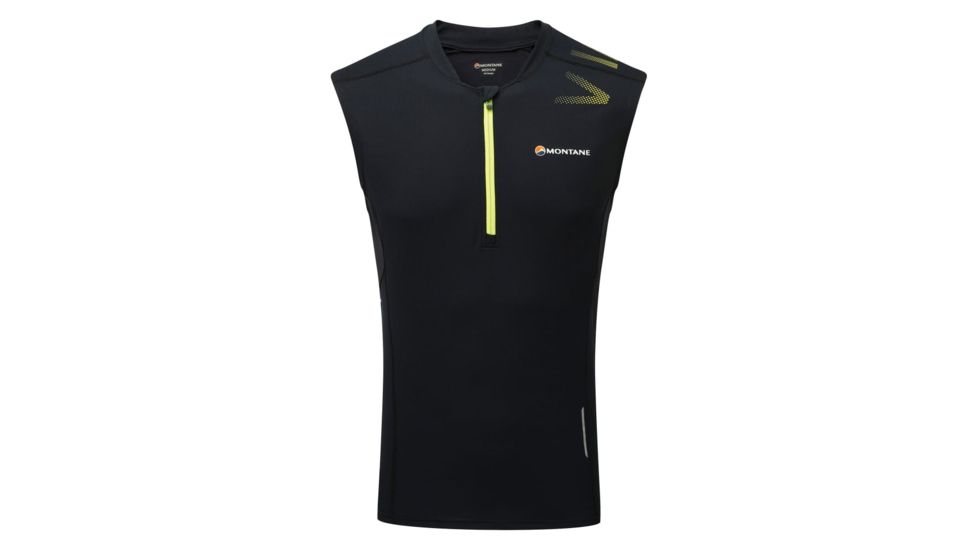 Montane Fang Zip Tank, Black, XS, MFAZTBLAA5