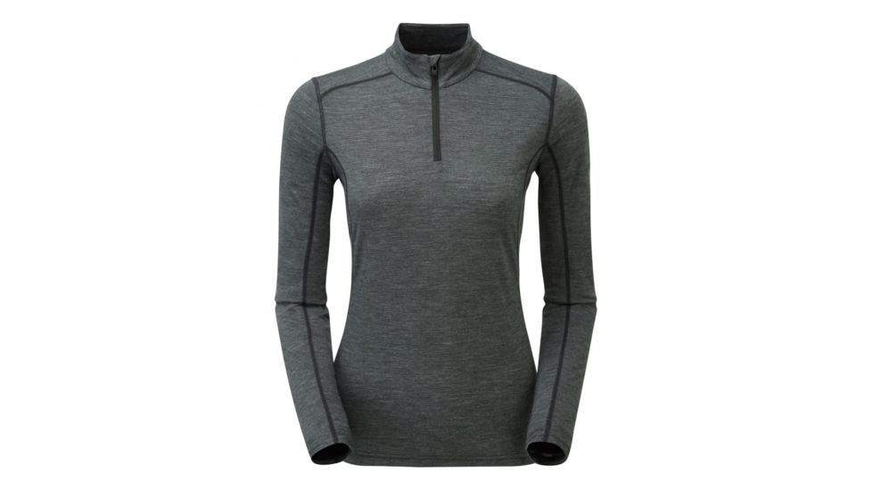 Montane Fem Primino 140 Zip Neck, Black, UK8/US6/EUR34, FP1ZNBLAA4