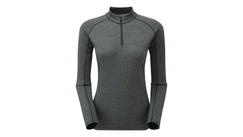 Montane Fem Primino 220 Zip Neck, Black, UK8/US6/EUR34 FP2ZNBLAA4