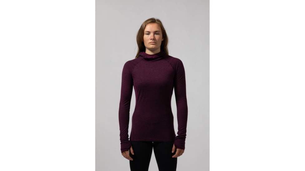 Montane Primino Hybrid Hoodie - Womens, Saskatoon Berry, Medium, FPHHOSASM08