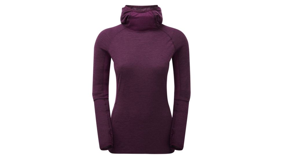 Montane Primino Hybrid Hoodie - Womens, Saskatoon Berry, Medium, FPHHOSASM08