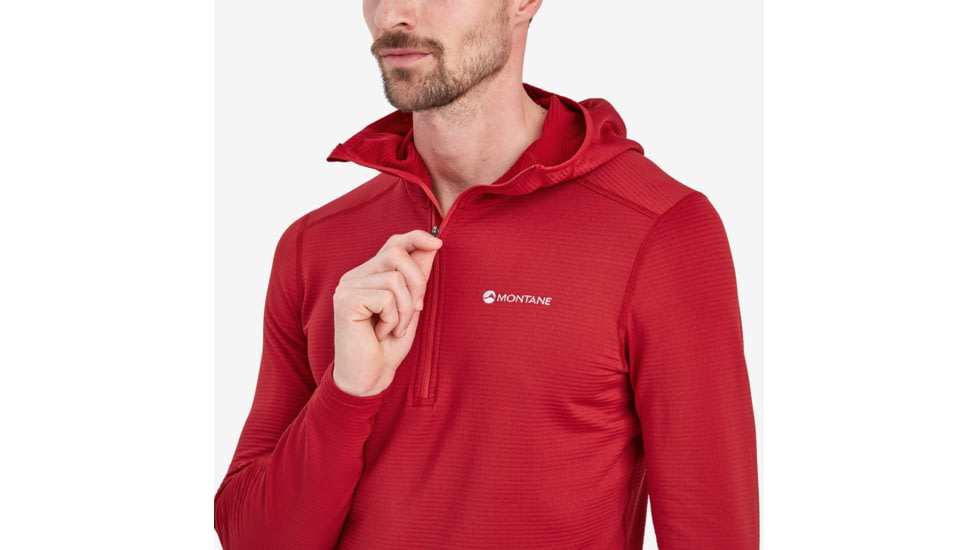 Montane Protium Lite Hooded Pull On Fleece - Men's, Extra Large, Acer Red, MPRLHACRX15