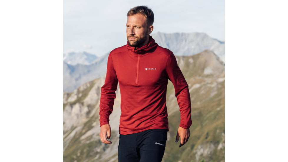 Montane Protium Lite Hooded Pull On Fleece - Men's, Extra Large, Acer Red, MPRLHACRX15
