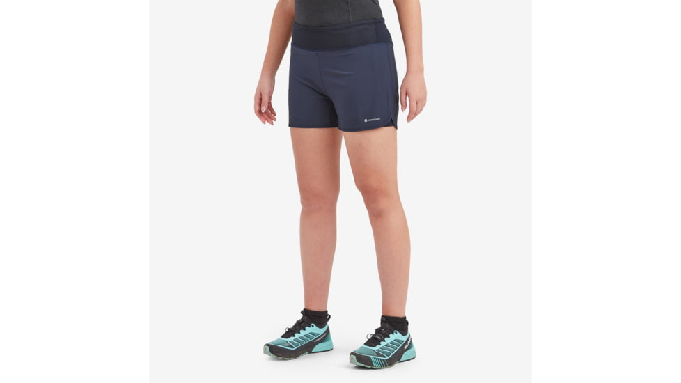 Montane Slipstream Twin Skin Trail Running Shorts - Womens, Eclipse Blue, Large, FSTSSECLN15