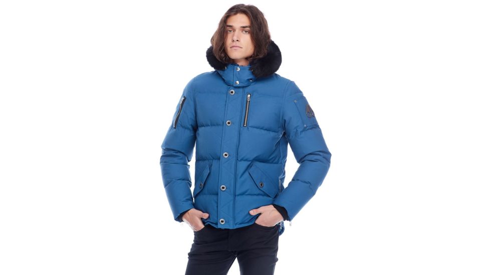 Moose Knuckles 3Q Jacket Men's, Chambray Blue / Black Fur, S, MK2228M3Q-525-S