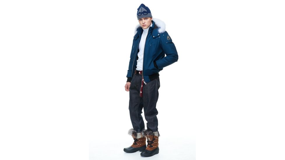 Moose Knuckles Ballistic Bomber - Men's, Jasper Blue/Natural Fox, Extra Large, MK2000-MB-450-XL