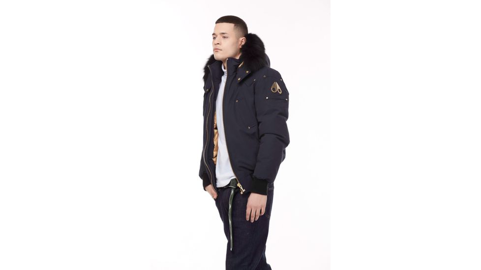 Moose Knuckles Comeau Bomber Down Jacket - Men's, Navy/Black Fox, Extra Large, MK8502-MGB-402-XL