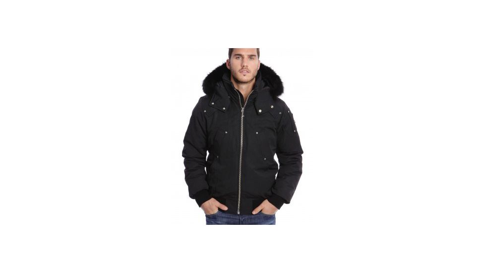 Moose Knuckles Ballistic Bomber - Men's-Black/Black Fur-Medium