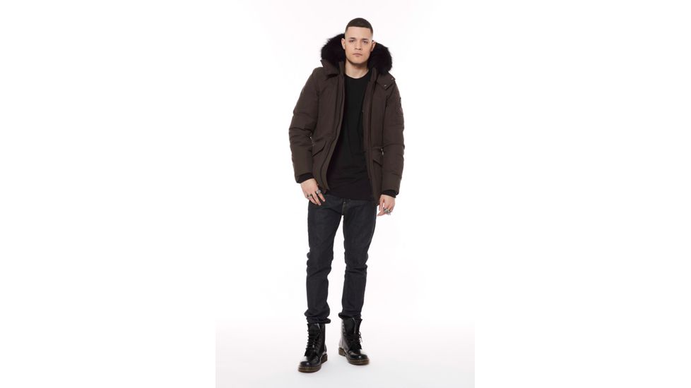 Moose Knuckles Pearson Down Jacket - Mens, Driftwood/Black Fox, Extra Large, MK8507-MJ-647-XL